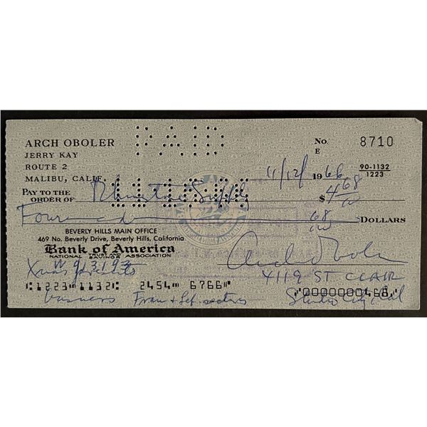 Arch Oboler signed check