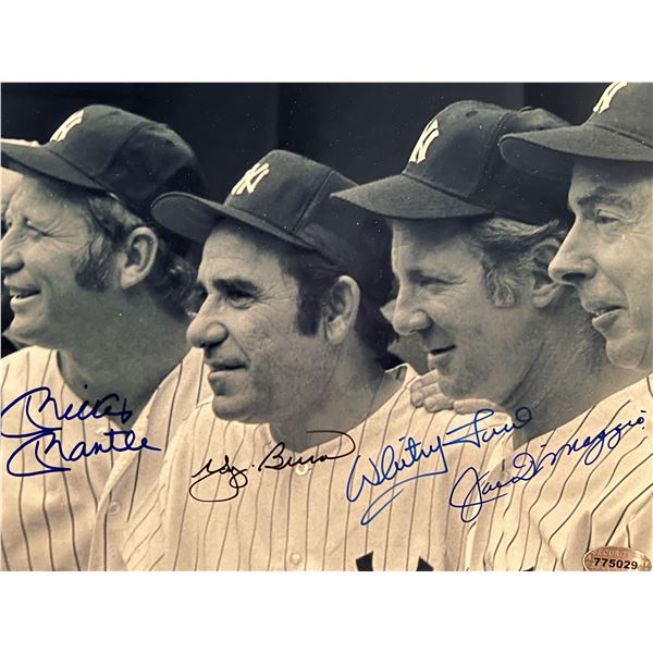 Mickey Mantle, Yogi Berra, Whitey Ford and Joe DiMaggio signed photo
