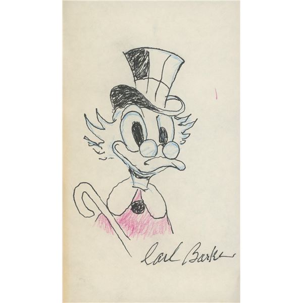 Scrooge McDuck hand drawn signed sketch. GFA Authenticated