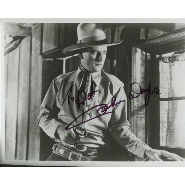 John Wayne signed movie photo