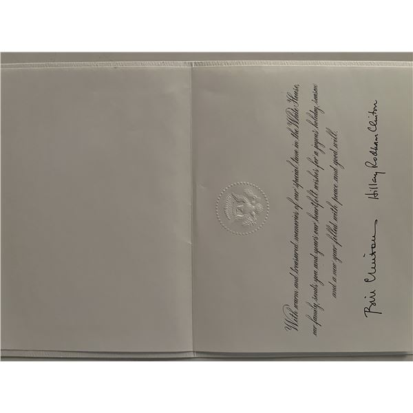 Bill and Hillary Clinton facsimile signed Christmas card