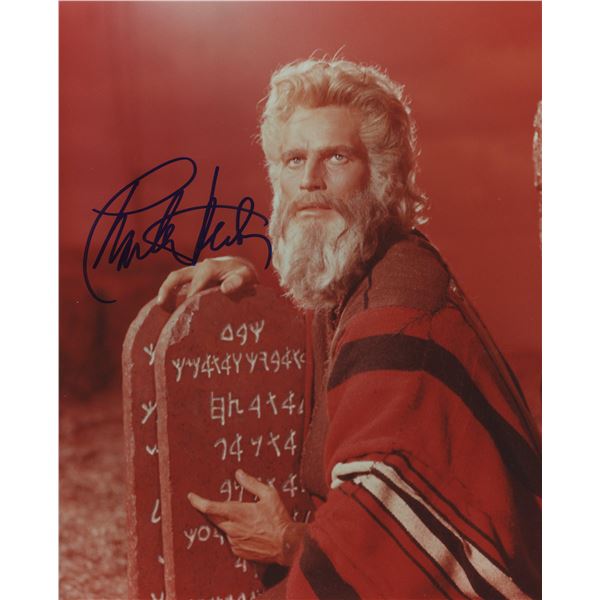 Charlton Heston signed photo. GFA Authenticated