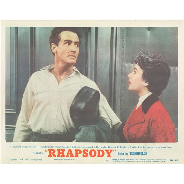 Rhapsody 1954 original vintage lobby card