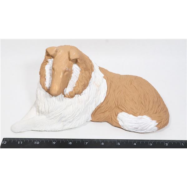 SANDICAST HAND CASTED AND PAINTED DOG SCULPTURE