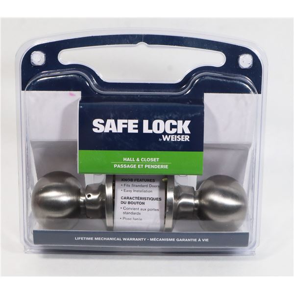 NEW WEISER SAFE LOCK HALL AND CLOSET HANDLE