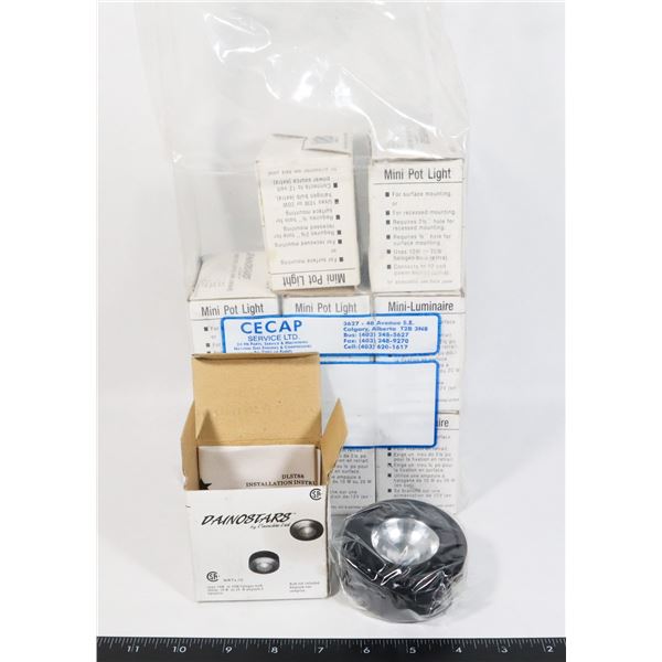 LOT OF 9 - DAINOLITE BLACK MINI POT/PUCK LIGHT