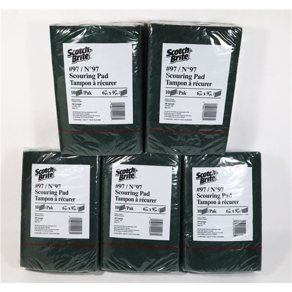 LOT OF 50 - SCOTCH-BRITE NO. 97 SCOURING PADS