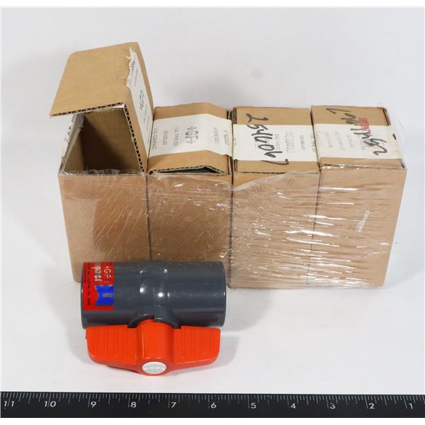 LOT OF 4 - 1" PVC SOCKET WELD VALVES