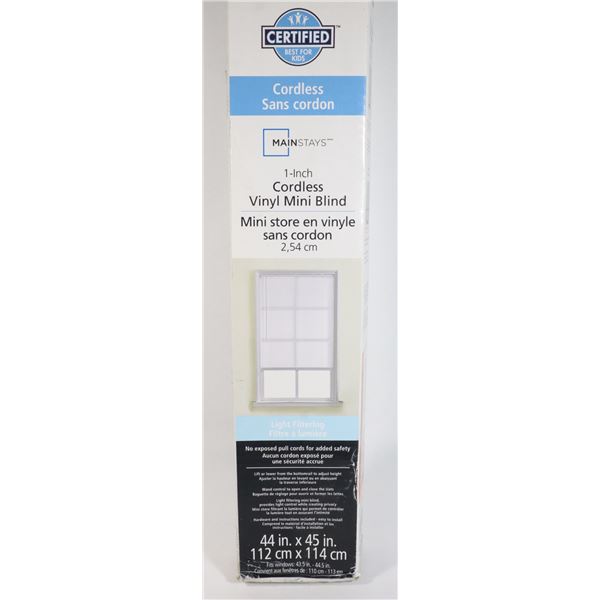 NEW LIGHT FILTERING 1" CORDLESS MAINSTAYS