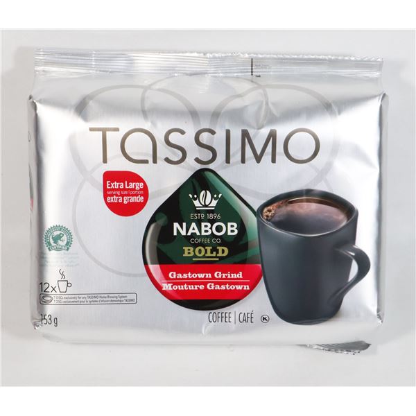 TASSIMO 12 PACK COFFEE PODS NABOB BOLD