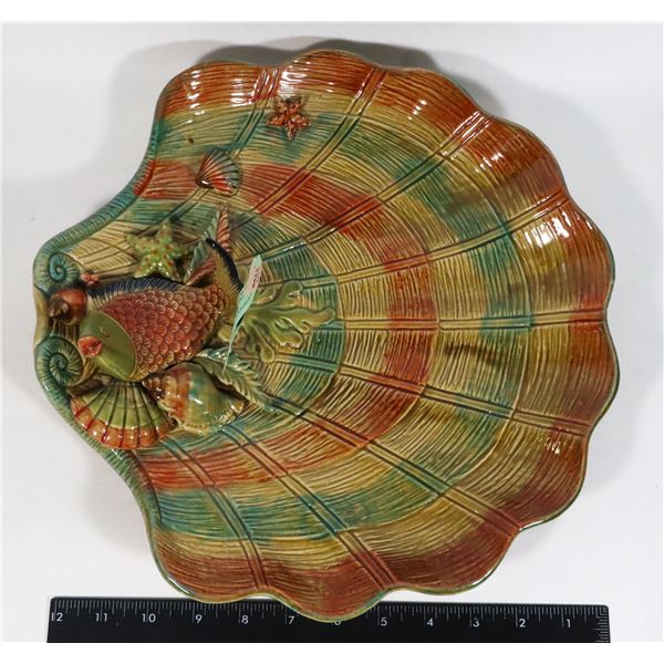 VINTAGE CERAMIC FISH THEME SERVING PLATTER OR