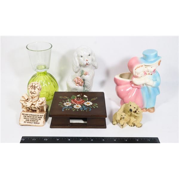 BUNDLE OF ASSORTED DECORATIVE ITEMS INCLUDING