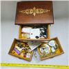 Image 1 : VINTAGE JEWELRY BOX MADE IN JAPAN W/ CONTENTS