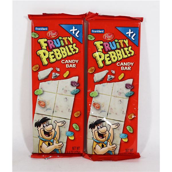 TWO 125G FRUITY PEBBLES CANDY BARS XL