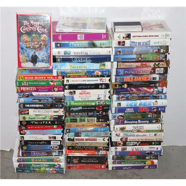 BOX OF 65+ VHS MOVIES