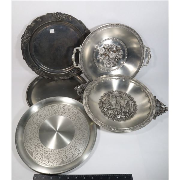 LOT OF DECORATIVE METAL PLATES