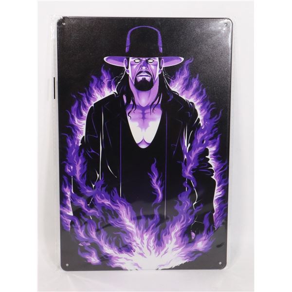 NEW PURPLE FLAME UNDERTAKER THEME METAL SIGN