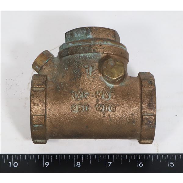 INCH & A HALF, BRASS ONE WAY VALVE.
