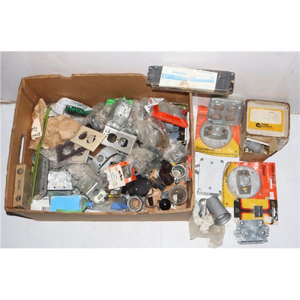 EXTRA LARGE BOX OF ELECTRIC SUPPLIES AND REPAIR