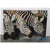 Image 1 : ZEBRA CANVAS PICTURE, APPROX 27" X 20"