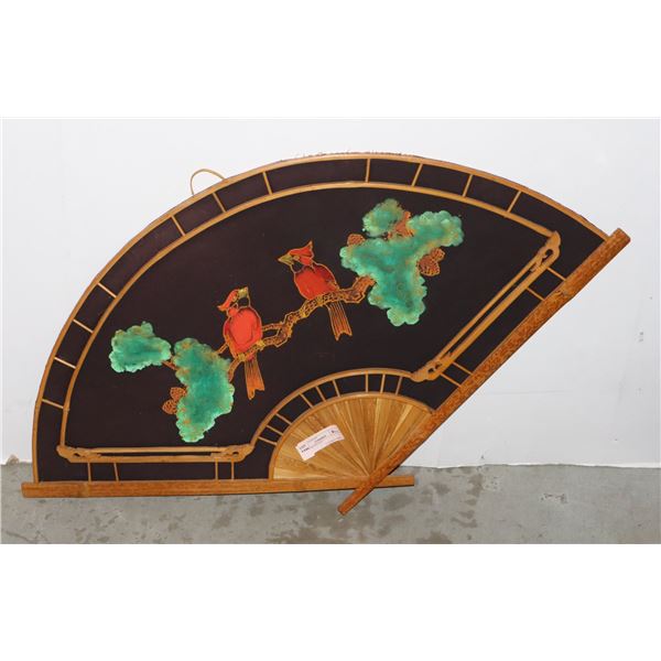 LARGE WOOD DECORATIVE FAN
