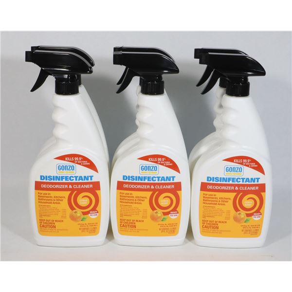 NEW CASE OF 6 GONZO DISINFECTANT DEODORIZER