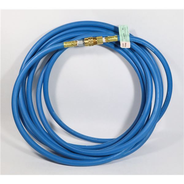 USED ONCE LONG BLUE RUBBER AIR HOSE
