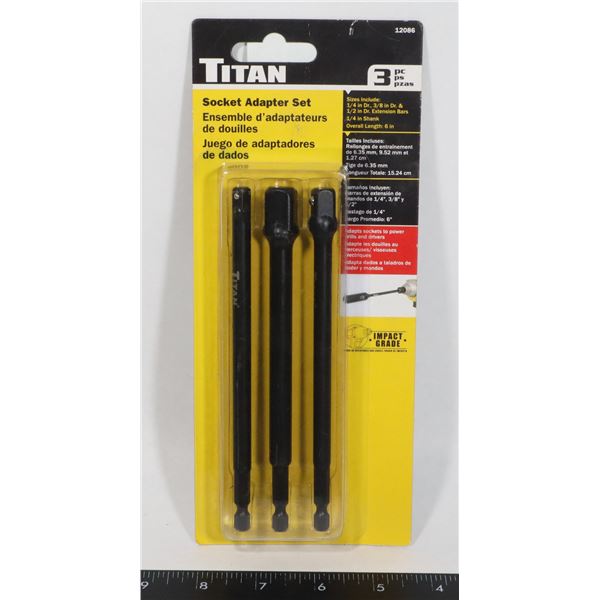 NEW TITAN 3PC SOCKET ADAPTER SET