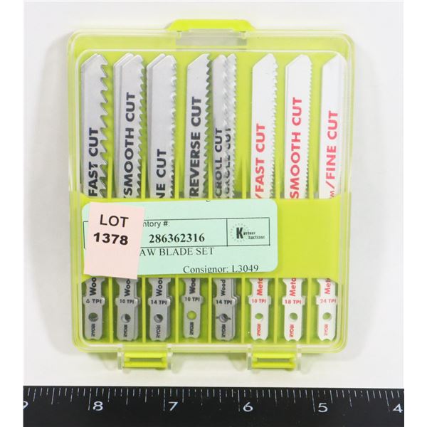 RYOBI JIG SAW BLADE SET, ALL BLADES ARE NEW