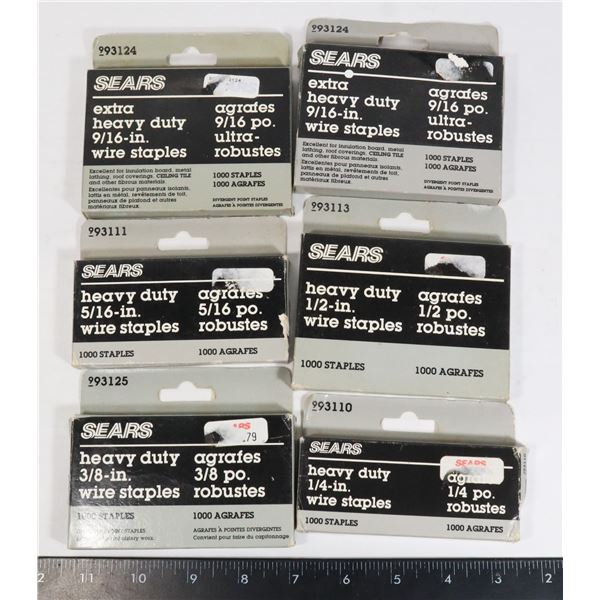 LARGE LOT ASSORTED LENGTH STAPLES