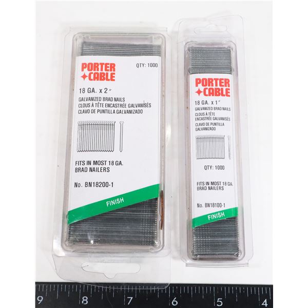 TWO PACKS OF PORTER CABLE BRAD NAILS 18GA