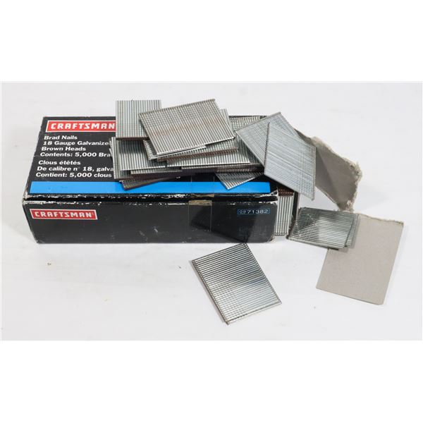 BOX OF CRAFTSMAN 18 GUAGE BRAD NAILS 1-1/4"
