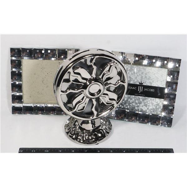 TWO ISAAC JACOBS DECORATIVE JEWEL PICTURE FRAME
