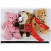 Image 1 : BAG WITH THREE COLLECTIBLE TEDDY BEARS INCLUDING