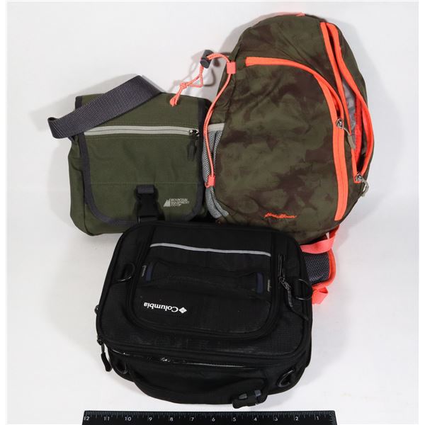 3 ASSORTED SPORTS BAGS INCLUDING EDDIE BAUER