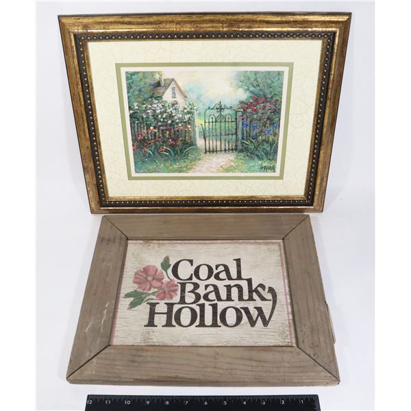 TWO FRAMED WALL ART/ HOME DECOR PIECES