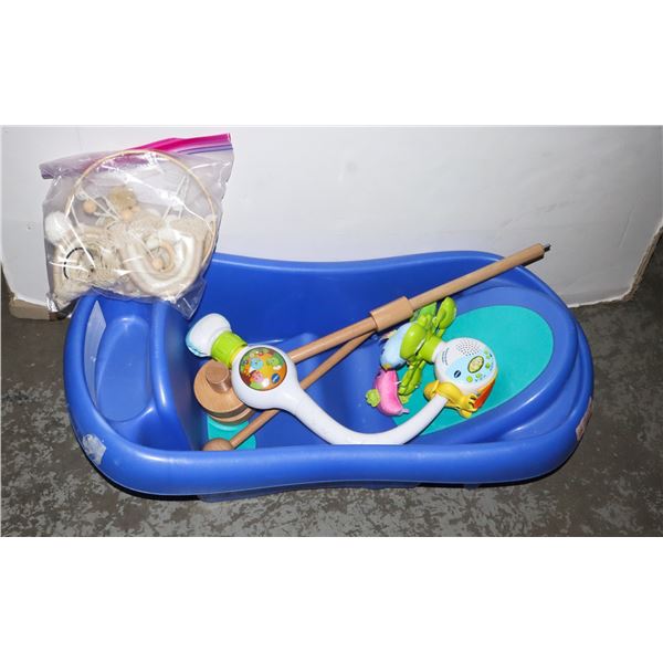 SURE COMFORT BABY BATH WITH SOME BABY ITEMS