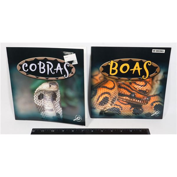 2 SNAKE THEME BOOKS BOAS AN COBRAS
