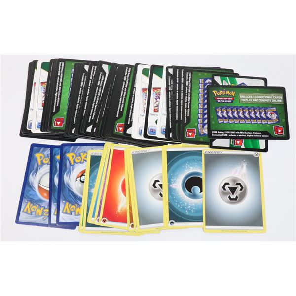 56  POKÉMON CARDS WITH 8 ENERGY CARDS
