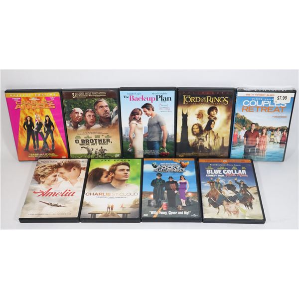 LOT OF NINE DVD’s INCLUDING A SEALED COPY OF
