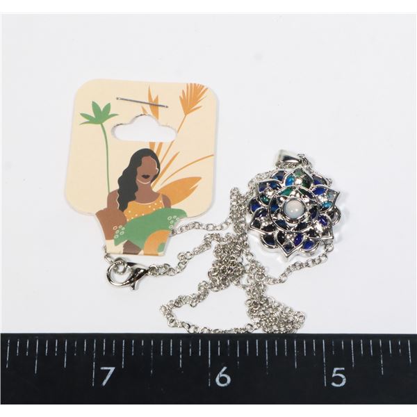 NEW LOTUS FLOWER PENDANT AND CHAIN