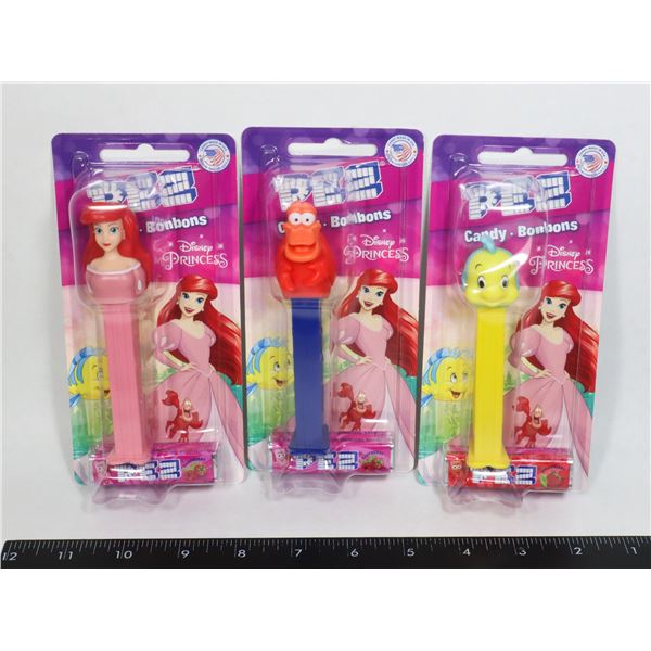 LOT OF THREE NEW DISNEY LITTLE MERMAID PEZ