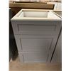 Image 4 : Grey Base Vanity Cabinet Set lot of 3 includes sink and drawer units