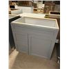 Image 1 : Grey Vanity Base Sink Cabinet 30 inch with left hand drawers