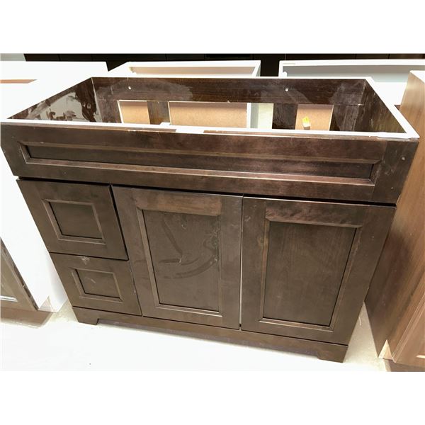 Espresso Base Sink Cabinet 42 inch with 2 doors / 2 Drawers LH