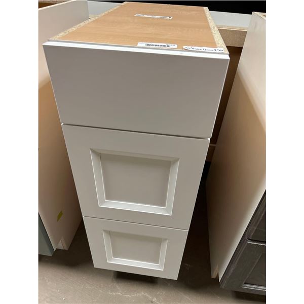 White 3 drawer base cabinet 12 inches