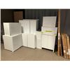 Image 2 : White Euro Style Kitchen Cabinet Set 10 Pieces includes assorted boxed panels and trim