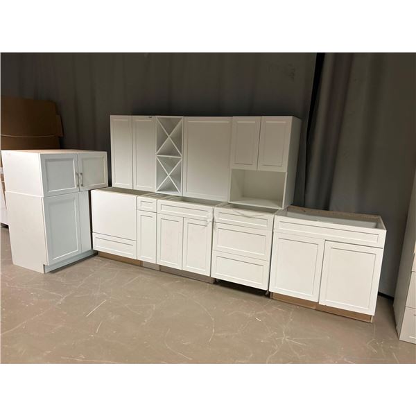 White Shaker style 11 Piece Kitchen Cabinet Set as pictured