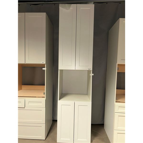 White Shaker Style Quad door Pantry Cabinet 97Hx24Wx24D
