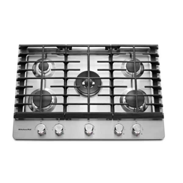 KitchenAid Model:KCGS550ESS05 30-inch Gas Cooktop in Stainless Steel with 5 Burners including Profes